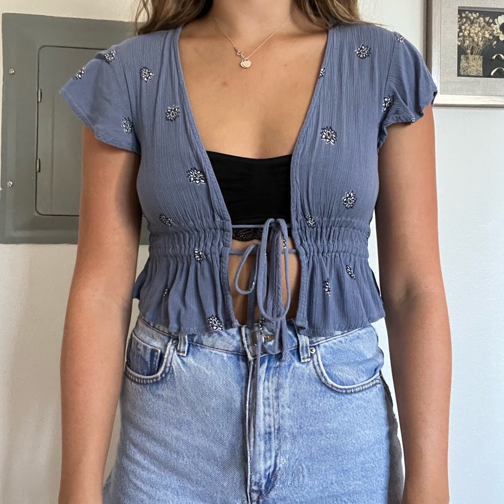 blue tie top